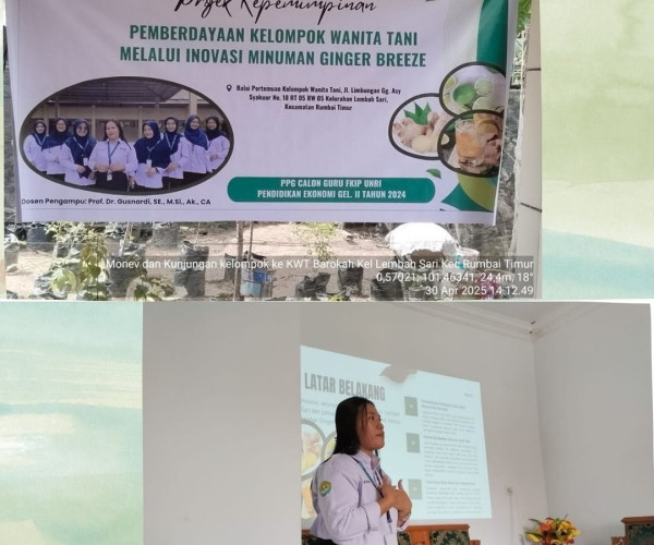 Monev dan Kunjungan Kelompok ke KWT Barokah serta Mendampingi Mahasiswa Unri (Program PPG Guru) dalam Praktek Lapangan ke KWT Barokah