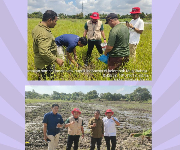 pengambilan Sampel tanah lokasi tanam padi Gogo di Poktan Swadaya Mandiri, Mugi Rahayu