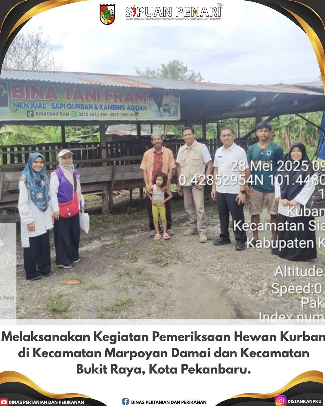 Pemeriksaan Hewan Kurban di Kecamatan Marpoyan Damai dan Kecamatan Bukit Raya, Kota Pekanbaru