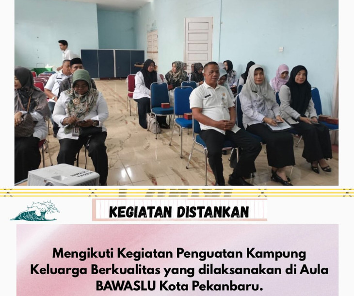 Kegiatan Penguatan Kampung Keluarga Berkualitas yang dilaksanakan di Aula BAWASLU Kota Pekanbaru