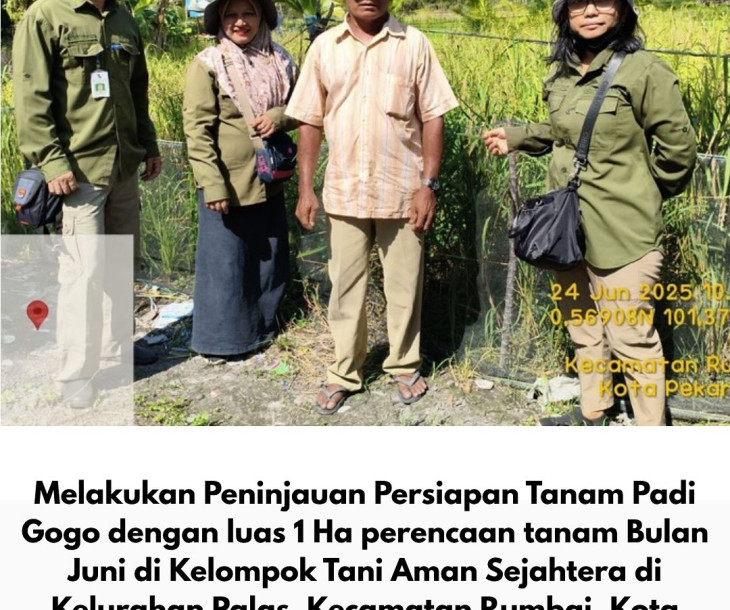 Dinas Pertanian dan Perikanan Kota Pekanbaru Tinjau Persiapan Tanam Padi Gogo di Kecamatan Rumbai