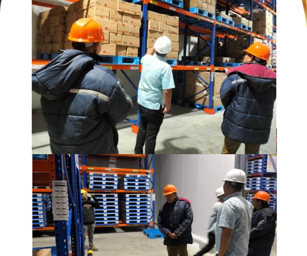 Kepala Dinas Pertanian dan Perikanan Kota Pekanbaru, drh. H. Muhammad Firdaus, M.Si melakukan pemantauan langsung terhadap sistem penyimpanan produk hewan beku (frozen food) di PT. Kiat Ananda Cold Storage