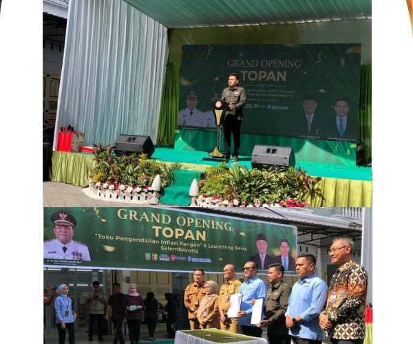 kegiatan Grand Opening Swalayan TOPAN (Toko Pengendalian Inflasi Pangan) sekaligus Launching Produk Beras “Selembayung”, yang dilaksanakan di wilayah Kecamatan Binawidya, Kota Pekanbaru