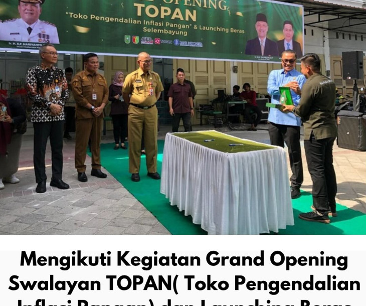 Kepala Dinas Pertanian dan Perikanan Kota Pekanbaru Hadiri Grand Opening Swalayan TOPAN dan Launching Beras Selembayung