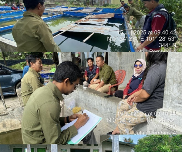 Dinas Pertanian Meninjau lokasi pembenihan UPR Isha Febrina di kelurahan Lembah Sari, kecamatan Rumbai Timur, Kota Pekanbaru