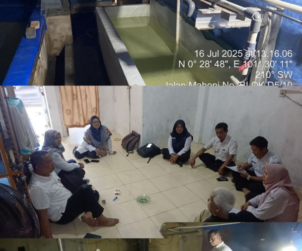 Dinas Pertanian dan Perikanan Kota Pekanbaru Tinjau Lokasi Pembenihan Ikan UPR Ali Masri di Kecamatan Kulim