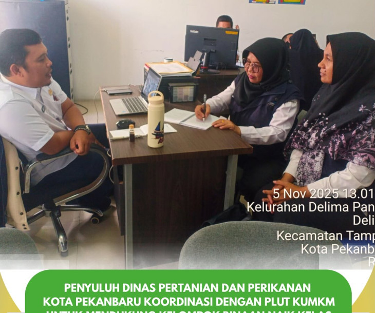 Koordinasi Penyuluh Perikanan Kota Pekanbaru dengan PLUT KUMKM