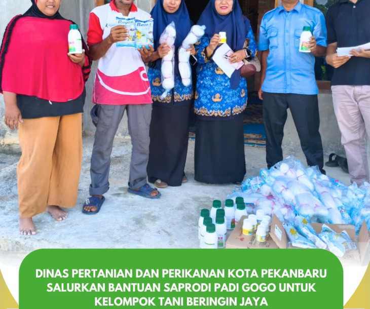 Dinas Pertanian dan Perikanan Kota Pekanbaru Salurkan Bantuan Saprodi Padi Gogo