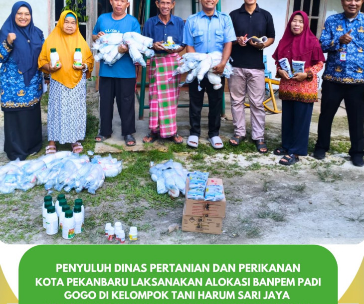 Penyuluh Dinas Pertanian dan Perikanan Kota Pekanbaru Laksanakan Alokasi Banpem Padi Gogo di Kelompok Tani Harum Sari Jaya