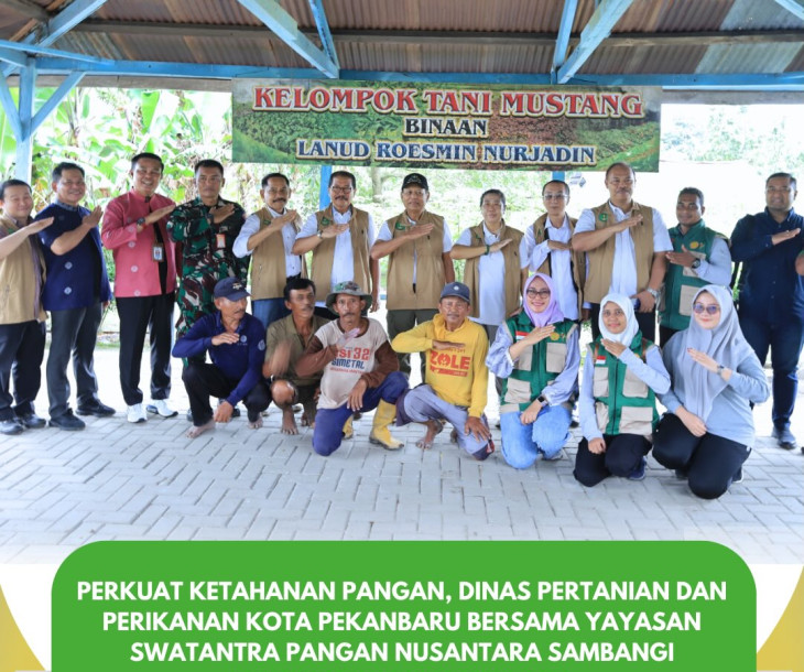 Perkuat Ketahanan Pangan, Dinas Pertanian dan Perikanan Kota Pekanbaru Bersama Yayasan Swatantra Pangan Nusantara Sambangi Kelompok Tani Mustang 1
