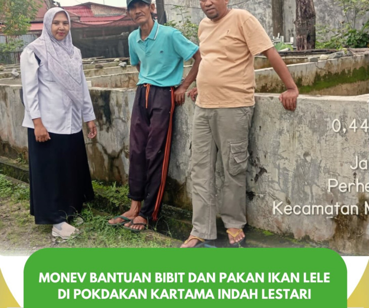 Monev Bantuan Bibit & Pakan Ikan Lele Penyuluh Perikanan Kecamatan Marpoyan Damai