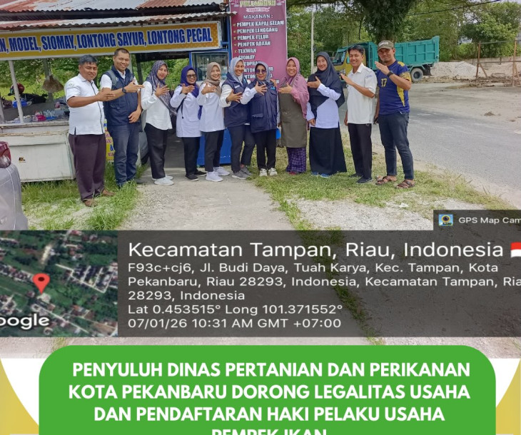 Penyuluh Dinas Pertanian dan Perikanan Kota Pekanbaru Dorong Legalitas & HAKI Usaha Pempek Ikan