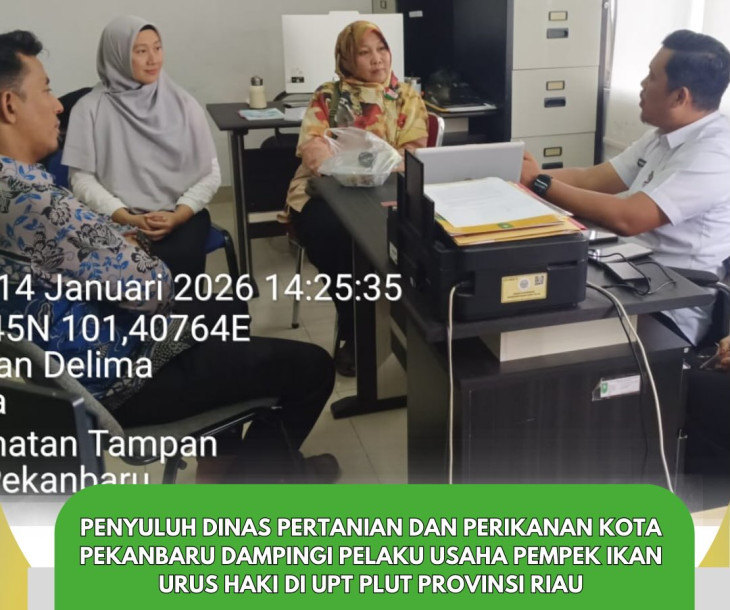 Penyuluh Dinas Pertanian dan Perikanan Kota Pekanbaru Dampingi Pengurusan HAKI Pempek Ikan