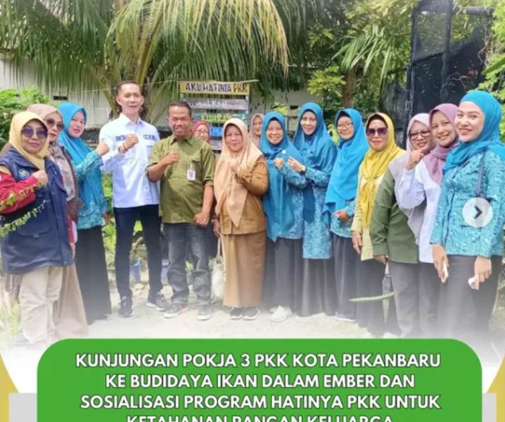 Pokja 3 PKK Kota Pekanbaru melakukan kunjungan kerja ke Pokdakan Nirwana