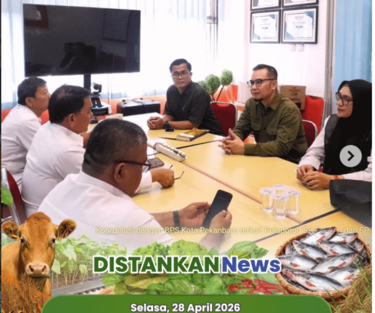Koordinasi bersama Badan Pusat Statistik Kota Pekanbaru terkait penguatan data statistik pangan dan data statistik padi Tahun 2026