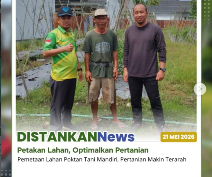 Kegiatan pemetaan/poligon lahan pertanian di Poktan Tani Mandiri