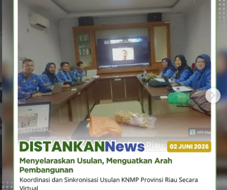 Rapat Koordinasi Usulan Program Kampung Nelayan Merah Putih (KNMP) Provinsi Riau yang dilaksanakan secara virtual