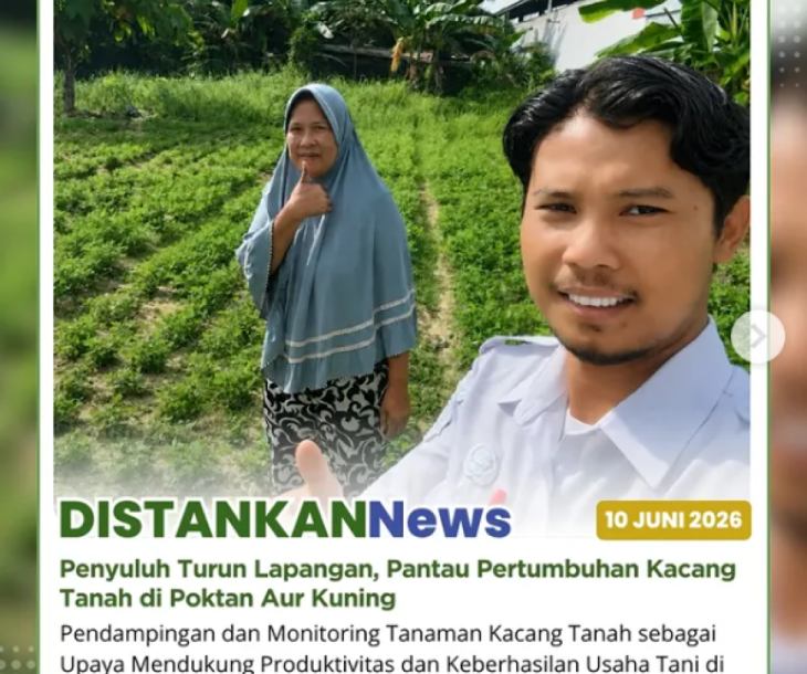 Penyuluh Pertanian melaksanakan kunjungan ke Poktan Aur Kuning