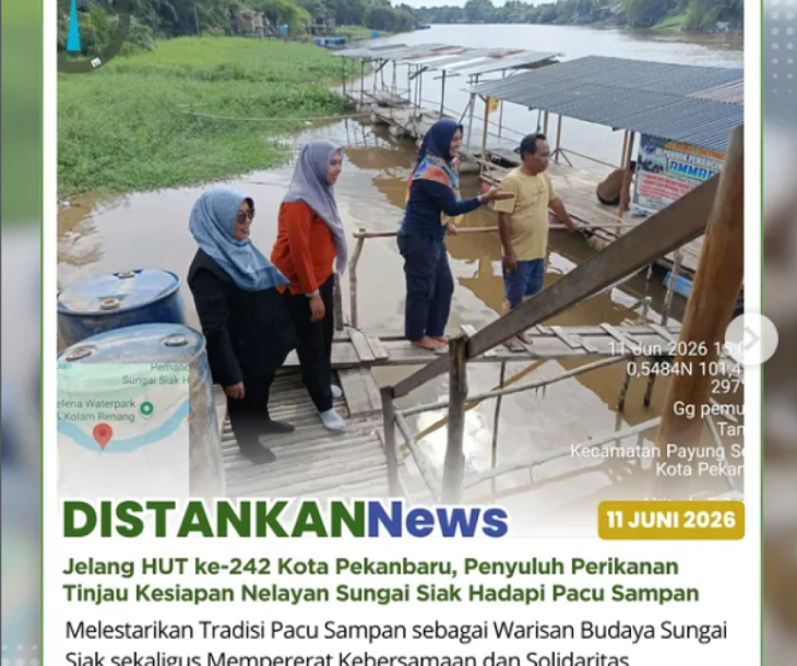 Menjelang pelaksanaan lomba Pacu Sampan dalam rangka Hari Ulang Tahun ke-242 Kota Pekanbaru