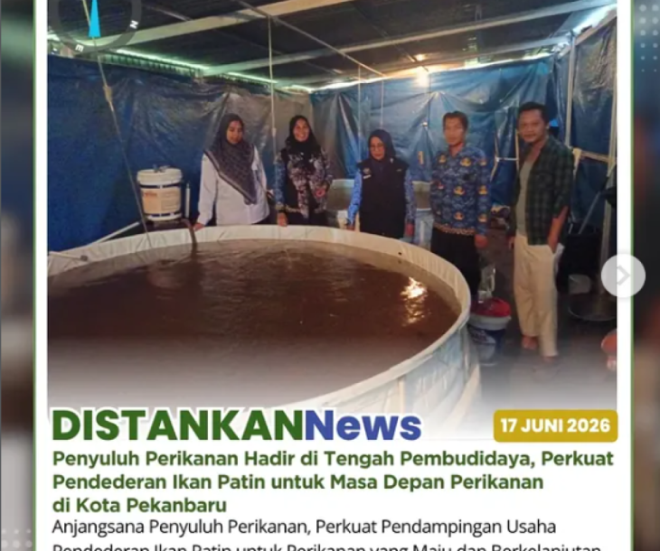 Anjangsana ke pelaku usaha pendederan ikan patin di Kelurahan Tangkerang Barat