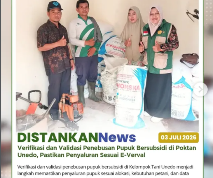 Verifikasi dan validasi penebusan pupuk bersubsidi di Kelompok Tani Unedo