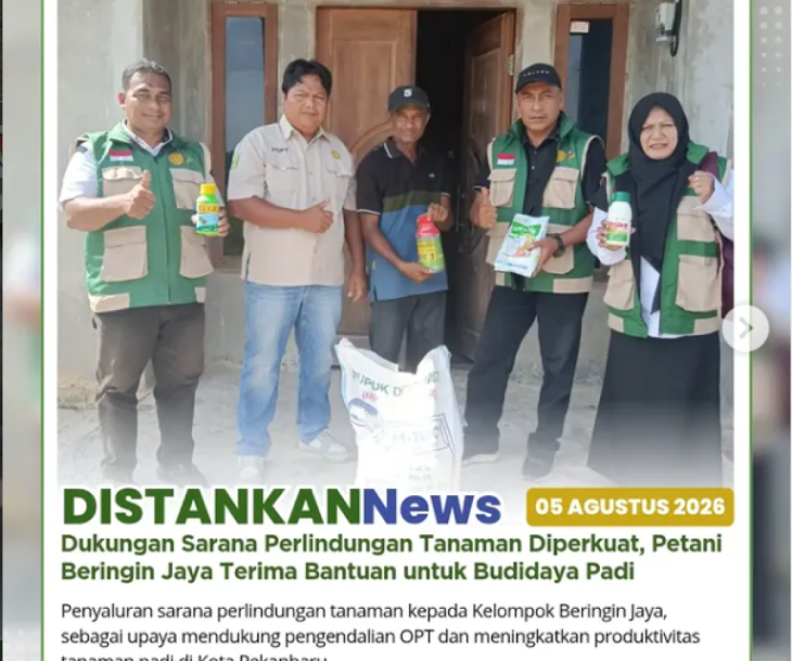 Penyaluran bantuan kepada Kelompok Tani Beringin Jaya, Kelurahan Sungai Sibam, Kecamatan Bina Widya
